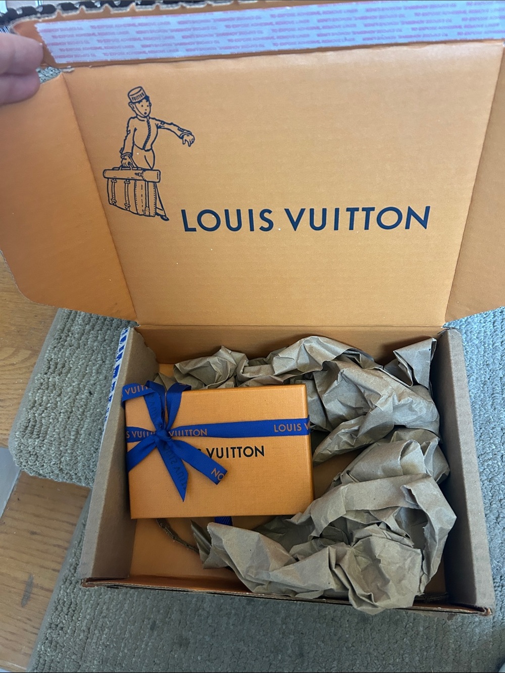 Louis Vuitton Orange Box with Blue Ribbon